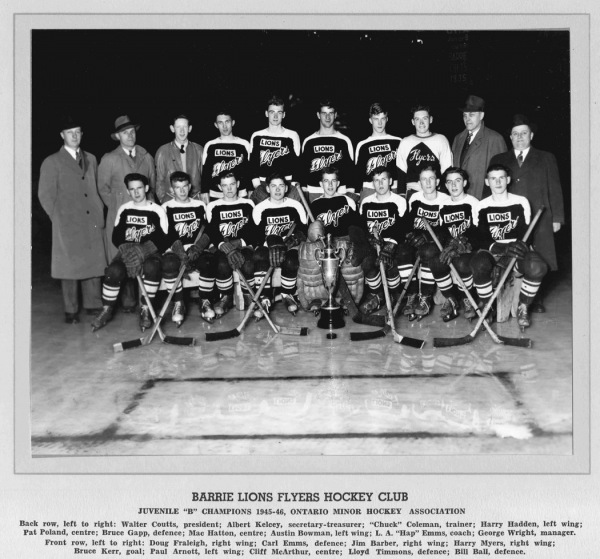 1945-46 Barrie Lions Flyers Hockey Club-O.H.A. Juvenile Champions